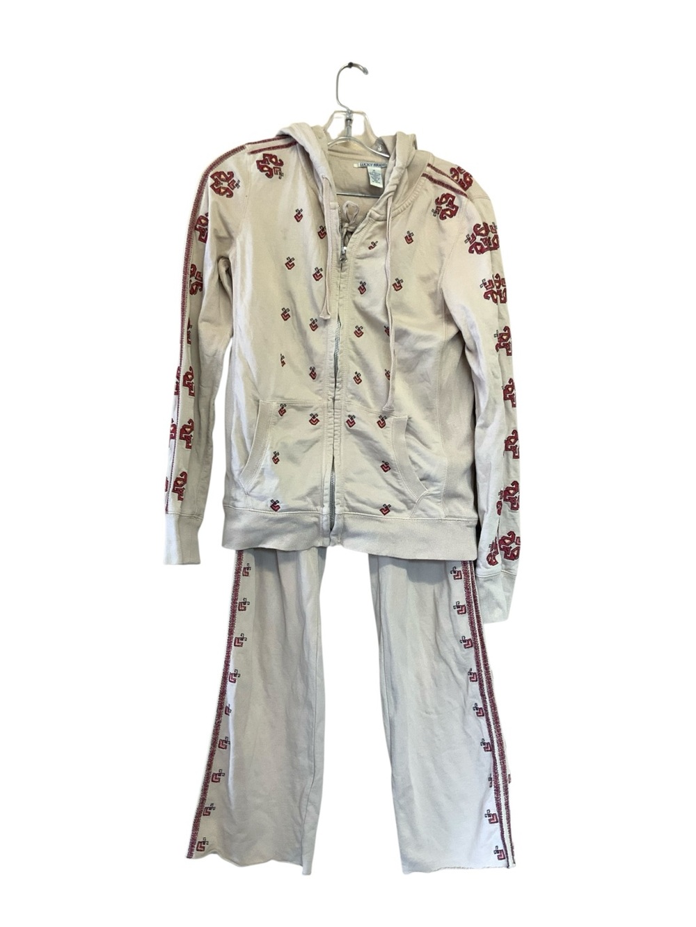 Lucky Brand Set Womens XS Tribe Logo Full Hoodie Zip and Pants Y2K